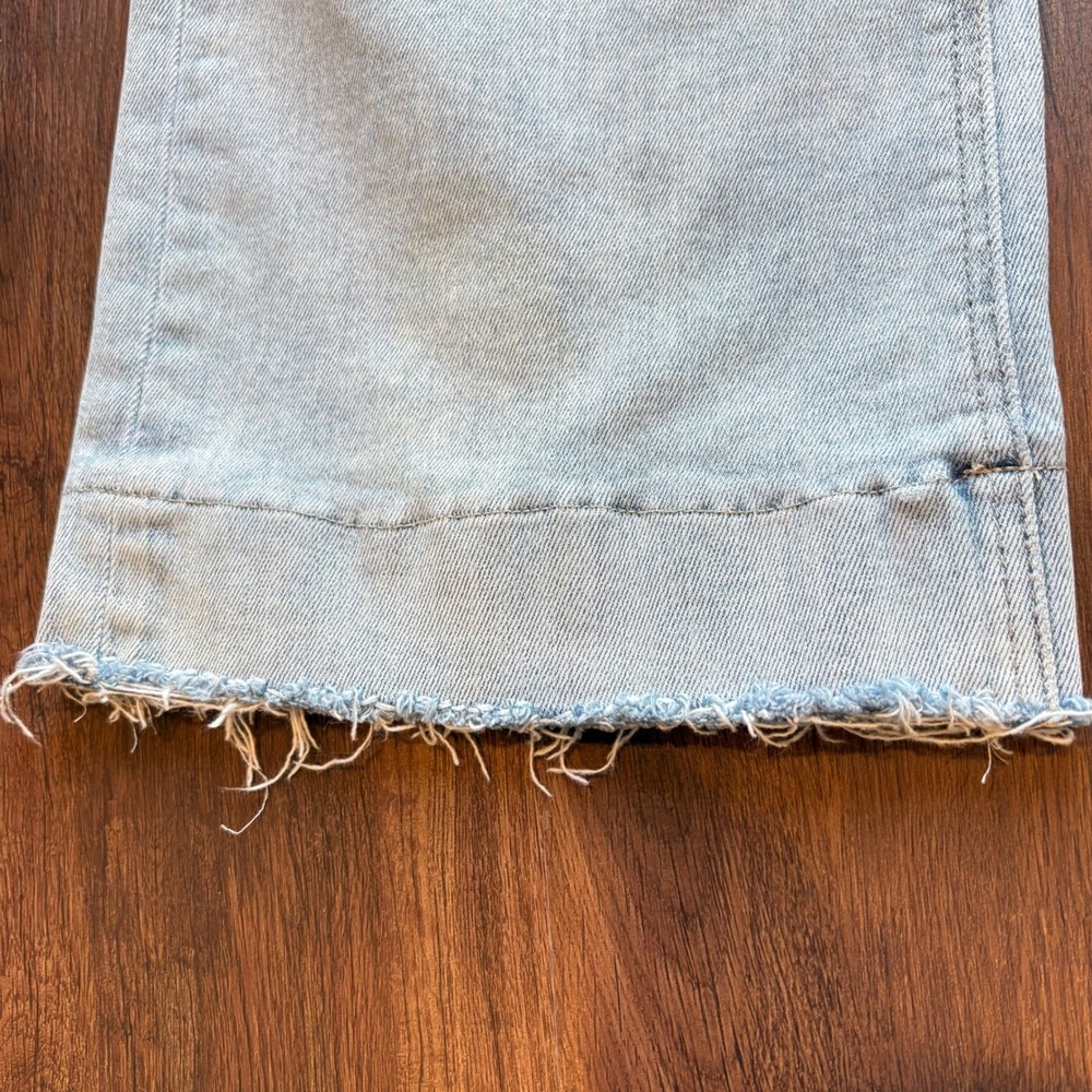 ♾️Lovervet Flying Monkey Wide Leg Jeans Front Patch Pocket Raw Hem Vervet 28♾️ - Picture 3 of 9
